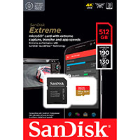 SanDisk Extreme Micro SDXC Kort 512GB V30 A2 (UHS-I)