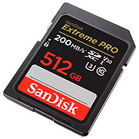 SanDisk Extreme PRO SDXC Kort 512GB V30 (200MB/s)
