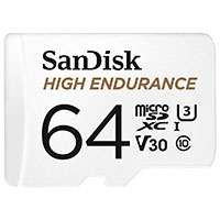 SanDisk High Endurance Micro SDXC Kort 64GB V30 m/Adapter (UHS-I)