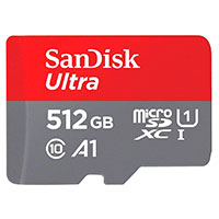 SanDisk Ultra Micro SDXC Kort 512GB A1 m/Adapter (UHS-I) 120MB/s