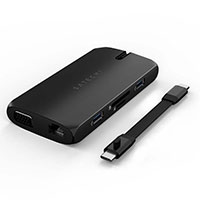 Satechi on-the-Go Multiport Adapter (USB-C/HDMI/VGA/Ethernet/USB-A) Sort