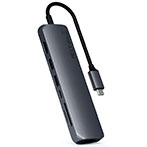 Satechi Slim USB-C MultiPort Adapter (HDMI/Ethernet/USB-A/USB-C/Kortlæser) Space Grey