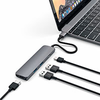 Satechi Slim USB-C MultiPort Adapter (HDMI/USB-A/USB-C) Space Grey