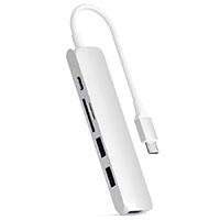 Satechi Slim USB-C MultiPort Adapter V2 (HDMI/USB-A/USB-C/Kortlser) Slv