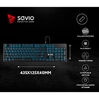 Savio Tempest RX Full Tastatur m/LED (Mekanisk) Bl