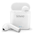 Savio TWS-01 Bluetooth TWS In-Ear Earbuds m/Case (4 timer) Hvid