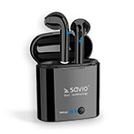 Savio TWS-02 Bluetooth TWS In-Ear Earbuds m/Case (4 timer) Sort