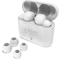 Savio TWS-07 Pro Bluetooth In-Ear Earbuds m/Case (2 timer) Hvid