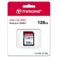 SDXC Kort 128GB V30 (UHS-3) Transcend 300s