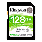SDXC Kort 128GB V30 (UHS-I) Kingston Canvas Select Plus