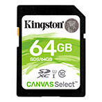 SDXC Kort 64GB V10 (UHS-I) Kingston Canvas Select Plus
