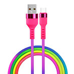 Setty KNA-C Lightning Kabel - 1,2m 2,1A (USB-C/Lightning) Rainbow