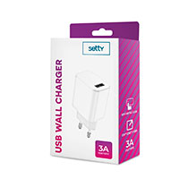 Setty USB lader 3A (1xUSB-A) Hvid