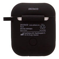 Silikone etui til Apple AirPods (1/2) Sort - Deltaco
