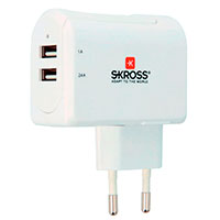 Skross 3,4A Euro USB Oplader (2xUSB-A)