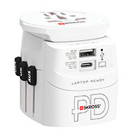 Skross AC45PD PRO Light Rejseadapter m/USB-A/USB-C (Verden)