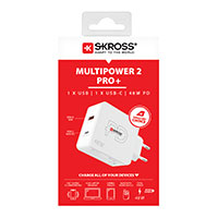 Skross Multipower 2 Pro+ USB-C Oplader 48W (1xUSB-C/1xUSB)