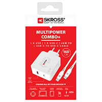 Skross Multipower Combo+ USB-C Oplader m/Kabel 48W (1xUSB-C/1xUSB)