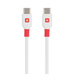 Skross USB-C Kabel 1,2m (USB-C/USB-C) Hvid/Rød