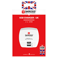 Skross USB Rejseadapter til England 20W (2x USB-A)