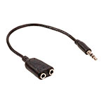 Minijack Splitter kabel (Slim) - 20cm