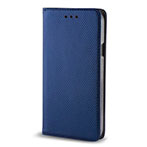 Smart Magnet Cover iPhone 15 Pro (Kunstlæder/TPU) Navy Blå