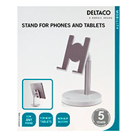 Smartphone/tablet stander (4,3-8tm) Hvid - Deltaco