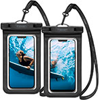 Spigen A601 Aqua Shield Vandtt Taske t/Smartphones - Sort (2pk)