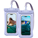 Spigen A610  Aqua Shield Vandtt Taske t/Smartphones - Aqua Blue (2pk)