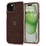 Spigen Liquid Crystal Glitter Cover t/iPhone 15 Plus (TPU) Rose Quartz