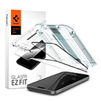 Spigen tR EZ Fit Skrmbeskyttelse m/Applikator t/iPhone 15 Plus (9H) Sort - 2pk