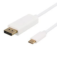 USB-C til DisplayPort kabel 2m (4K, 3D) Hvid - Deltaco
