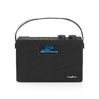 Bærbar DAB+/FM radio m/Bluetooth (15W) Sort - Nedis