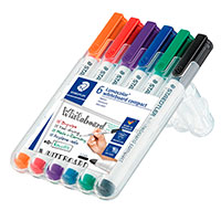 Staedtler Compact Lumocolor Markere t/Whiteboard - 6 farver