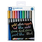 Staedtler Metallic Brush Marker (pensel spids) 10 farver