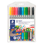 Staedtler Noris Tekstil Pen Duo (1,0mm/3,0mm) 12 farver