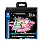 Staedtler Pigment Arts Brush Pen (12 farver) Pastel Colours