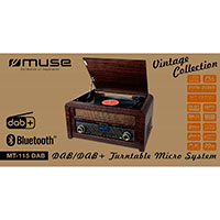 Bluetooth stereoanlæg (DAB+/Pladespiller/CD) Muse MT-115