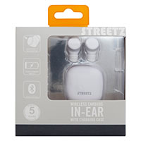 Streetz T200 TWS In-Ear Bluetooth Earbuds m/Case (3 timer) Hvid