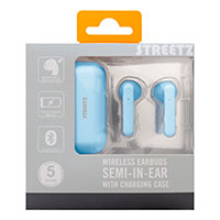 Streetz TWS In-Ear Bluetooth Earbuds m/Case (4 timer) Bl