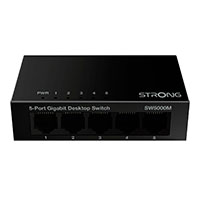 Strong Netvrks Switch 5 Port - 10/100/1000 (Sort)