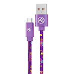 Tellur Graffiti USB-C Kabel - 1m (USB-A/USB-C) Lilla