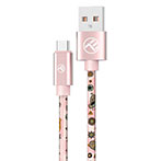 Tellur Graffiti USB-C Kabel - 1m (USB-A/USB-C) Pink