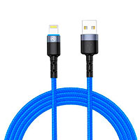 Tellur Nylon Lightning Kabel m/LED - 1,2m (USB-A/Lightning) Bl