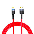 Tellur Nylon Lightning Kabel m/LED - 1,2m (USB-A/Lightning) Rd