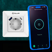 Tellur PD Smart WiFi Stikkontakt m/Energimler/USB-A (3600W)