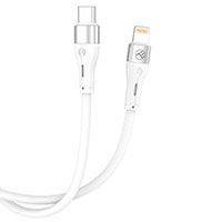 Tellur Silicone Lightning Kabel - 1m (USB-C/Lightning) Hvid