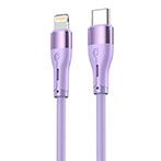 Tellur Silicone Lightning Kabel - 1m (USB-C/Lightning) Lilla