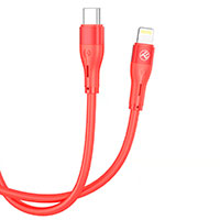 Tellur Silicone Lightning Kabel - 1m (USB-C/Lightning) Rd