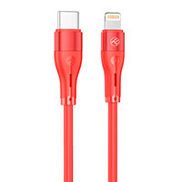 Tellur Silicone Lightning Kabel - 1m (USB-C/Lightning) Rd